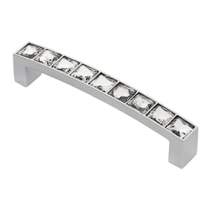 Karlovy 3-3/4 in. Chrome with Clear Crystal Cabinet Center-to-Center Pull