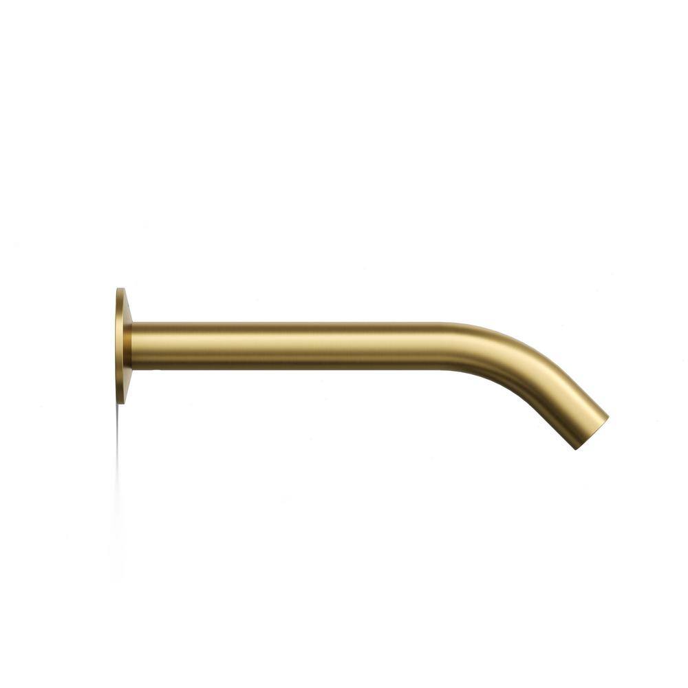 Vibrant Brushed Brass Wall-Mount Bathroom Faucet Spout