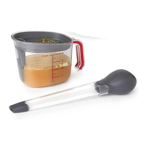 Thanksgiving Kitchen Bundle with Gravy Strainer and Baster, Charcoal