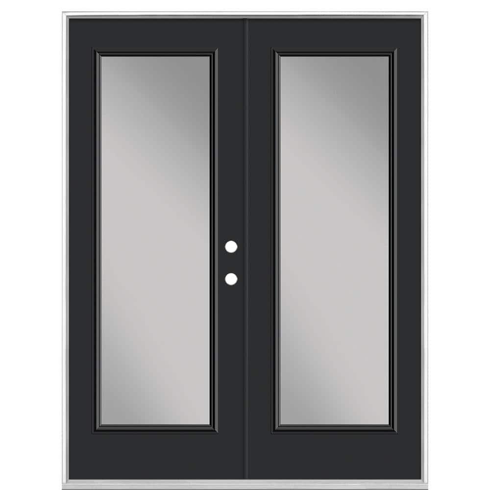 60 in. x 80 in. Jet Black Steel Prehung Left-Hand Inswing Full Lite Clear Glass Patio Door without Brickmold price history on PriceWatchPro