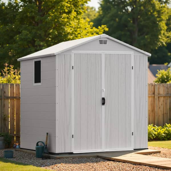 Patiowell 6 ft. W x 6 ft. D Outdoor Resin Plastic Shed with Floor