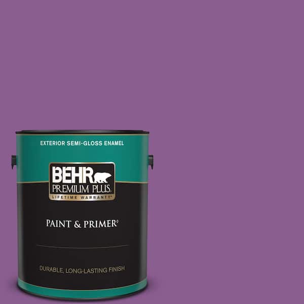 BEHR PREMIUM PLUS 1 gal. #P100-6 Chakra Semi-Gloss Enamel Exterior Paint & Primer