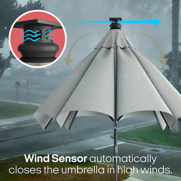 ABOVE Height 2-Series 9 ft. Smart Umbrella with Remote, Wind