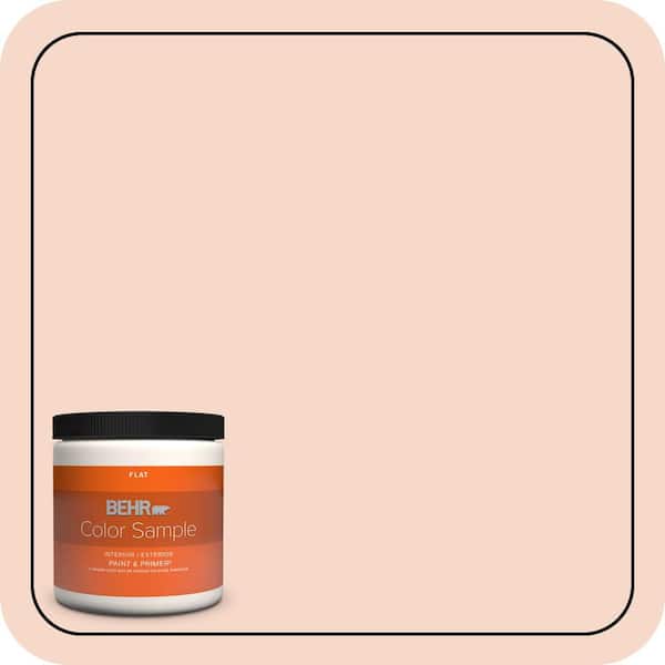 BEHR PREMIUM PLUS 8 oz. #M200-1 Peach Sachet Flat Interior/Exterior Paint & Primer Color Sample