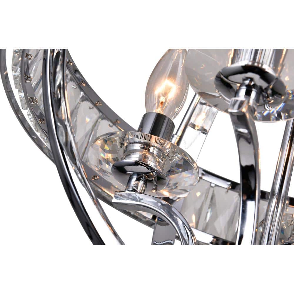 Arkansas Elegance 28" Chrome Orb Cage Chandelier with Candelabra Lights
