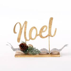 14 .25'' Pine and Pine Cone with ''NOEL'' Tabletop Christmas Decor