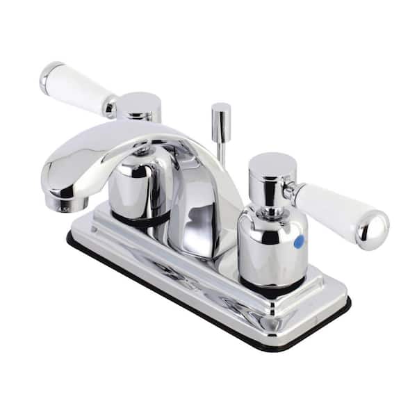 Kingston Brass Paris 4 in. Centerset Double Handle Bathroom Faucet in Chrome