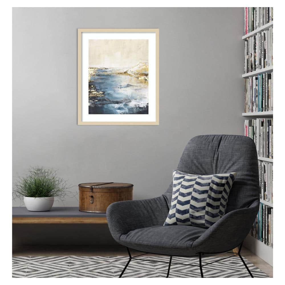 Astonish 3 Abstract Expressionism Framed Wall Art in Svelte Natural