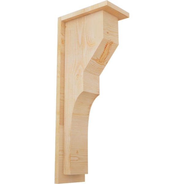 Ekena Millwork 6 in. x 10 in. x 26 in. Douglas Fir Monterey Rough Sawn Corbel with Backplate