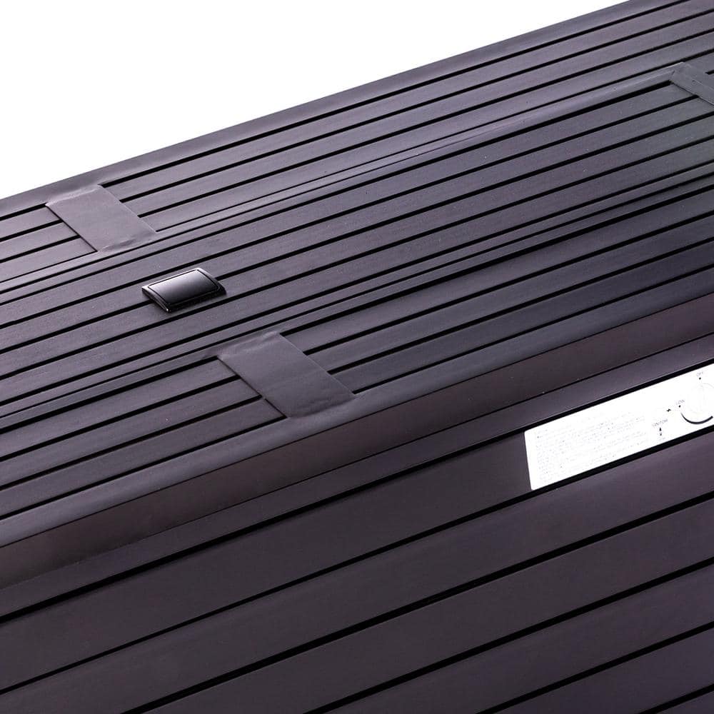 Mocha 57'' Rectangular Gas Fire Pit Table with Lid