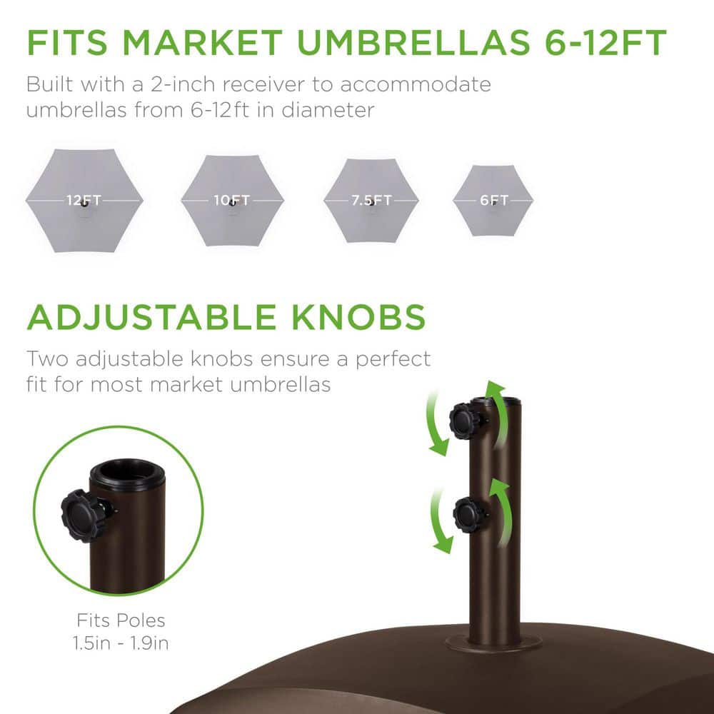 Bronze Heavy Duty Mobile Umbrella Base with Wheels