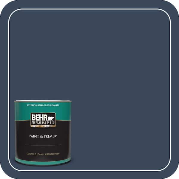 BEHR PREMIUM PLUS 1 qt. #M500-7 Very Navy Semi-Gloss Enamel Exterior Paint & Primer