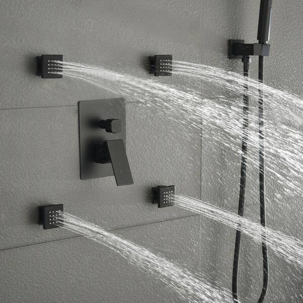 waterpar 3-spray Wall Mount Dual Fixed and Handheld Shower Head