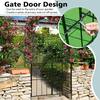 Giantex Garden Arbor With Gate – 90.5" Tall Metal Arch Trellis For Climbing Plants, Wedding & Entryway
