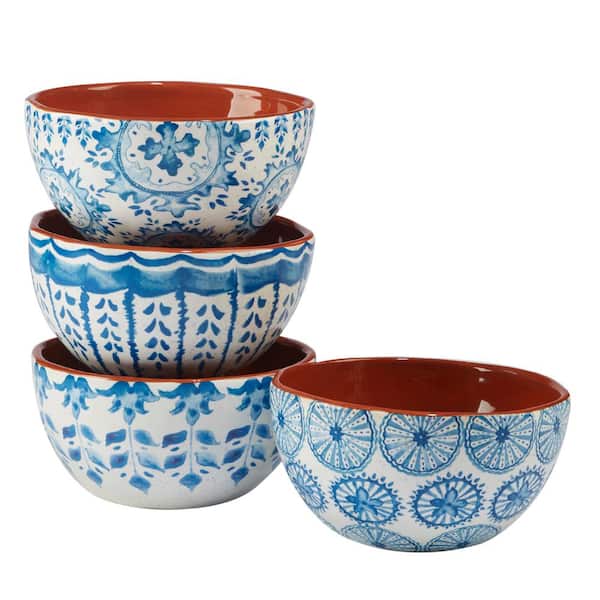 Kook Ceramic Cereal Bowls, Patterned, Set of 6, 18 oz, Multicolor