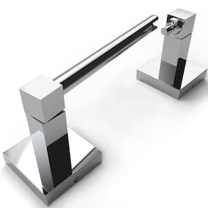 Modern Wall Mounted Chrome Double Post Pivoting Square Toilet Paper Holder