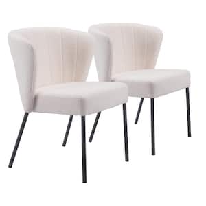 Aimee Beige 100% Polyester Dining Chair Set - (Set of 2)