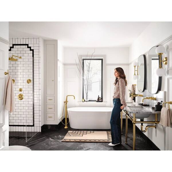 MOEN Colinet 1 Handle Freestanding Claw Foot Tub Faucet with Hand