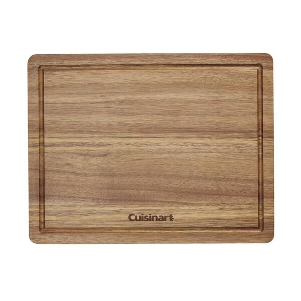 Cuisinart 15 x 9 Acacia Wood Red Accent Cutting Board With Handle CWB15AR  💖