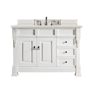 Brookfield 48.0 in. W x 23.5 in. D x 34.3 in. H Single Bathroom Vanity in Bright White with Lime Delight Quartz Top
