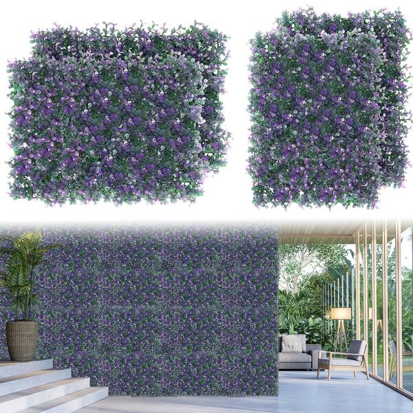 Oumilen 11.8 in. W. x 15.7 in. Blue Milano Leaf Privacy Fence 