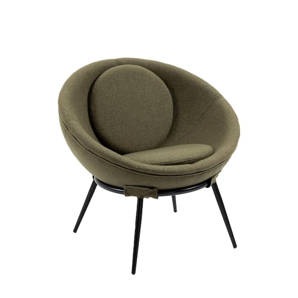 Storied Home Mid Century Dark Olive Upholstered Cup Chair