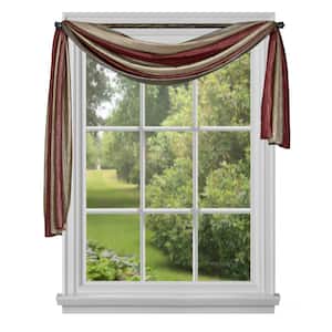 Ombre 144 in. L Polyester Window Curtain Scarf in Burgundy