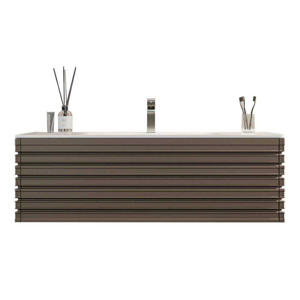 Smog Grey 42" Wall Mount Vanity with Integrated Sink