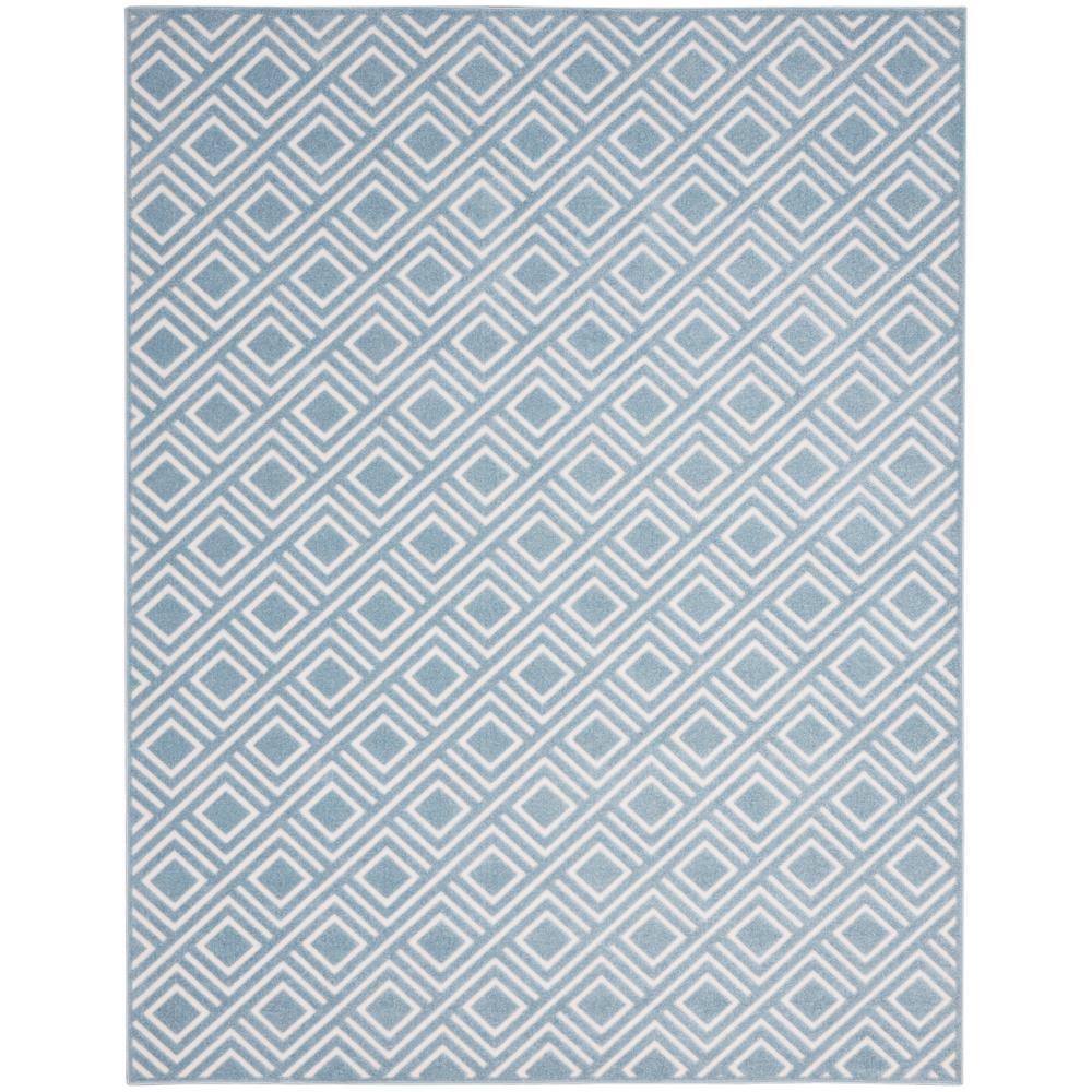 Nourison Casual Blue 9 ft. x 12 ft. Checker Contemporary Area Rug ...
