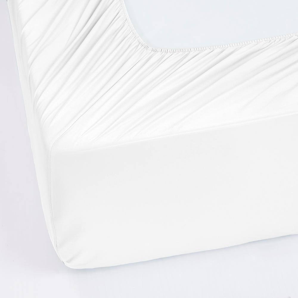 Queen White Deep Pocket Microfiber 6-Piece Sheet Set