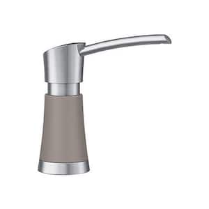 Artona Deck-Mounted Soap and Lotion Dispenser in Truffle and Stainless