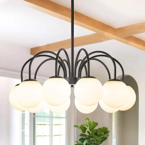 Rennnsan Olivia 10-Light Black Contemporary Sputnik Chandelier