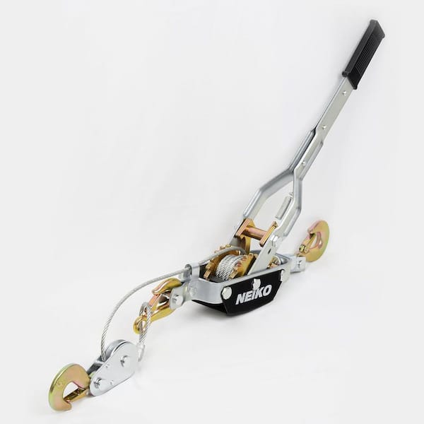 Come Along Winch, 4-Ton Pulling Capacity, 9.8 ft. 3 Hooks, Dual Gears