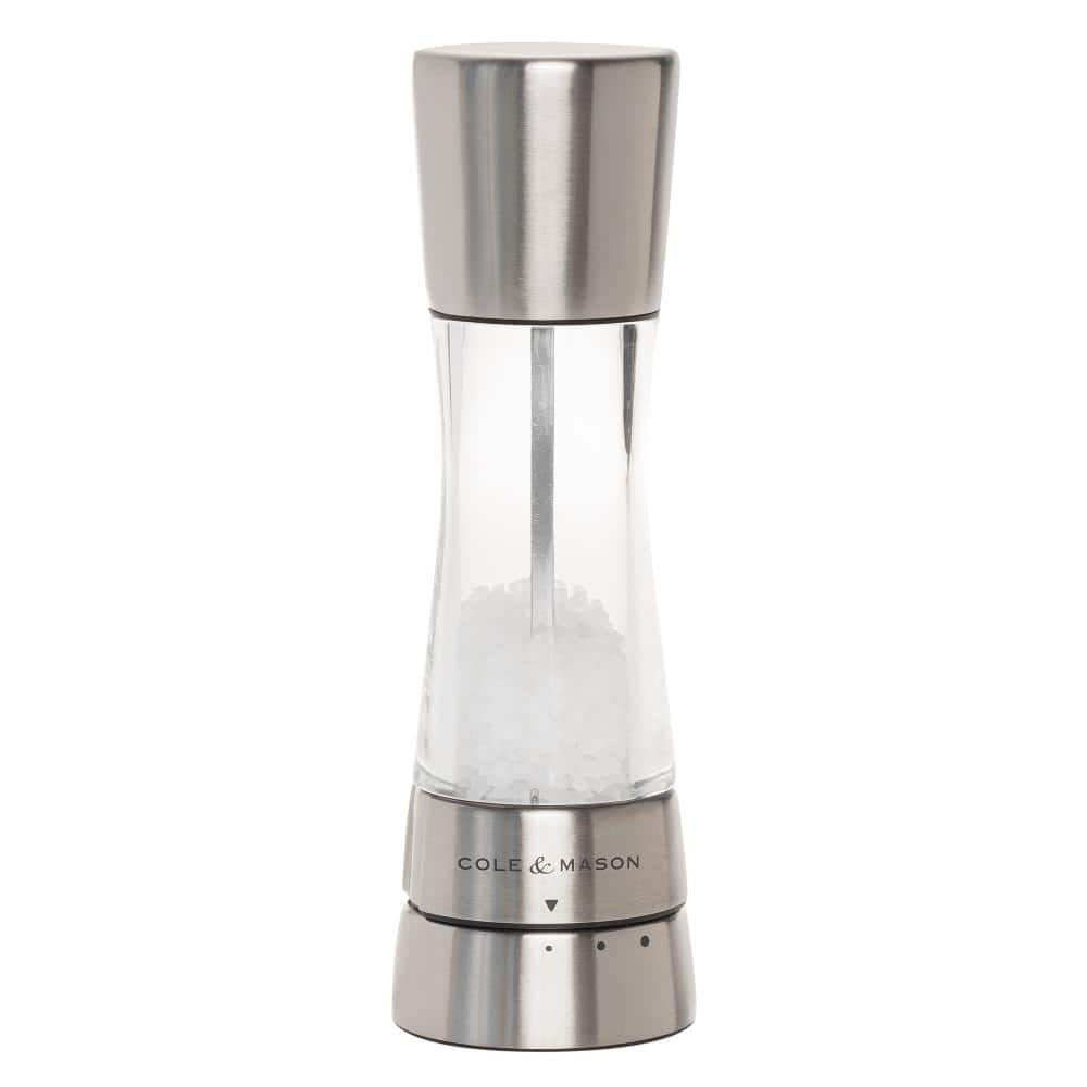 Cole & Mason Derwent Gourmet Salt Mill Grinder  Stainless Steel Silver with Precision Mechanism