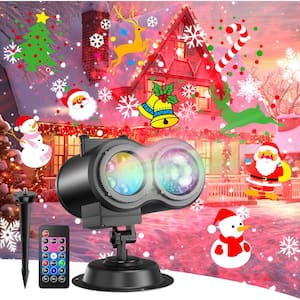 Justincity 2-in-1 LED Christmas Projector Light with Remote, 4-Large Pattern, 29-Effects and Remote Control for any Occasion