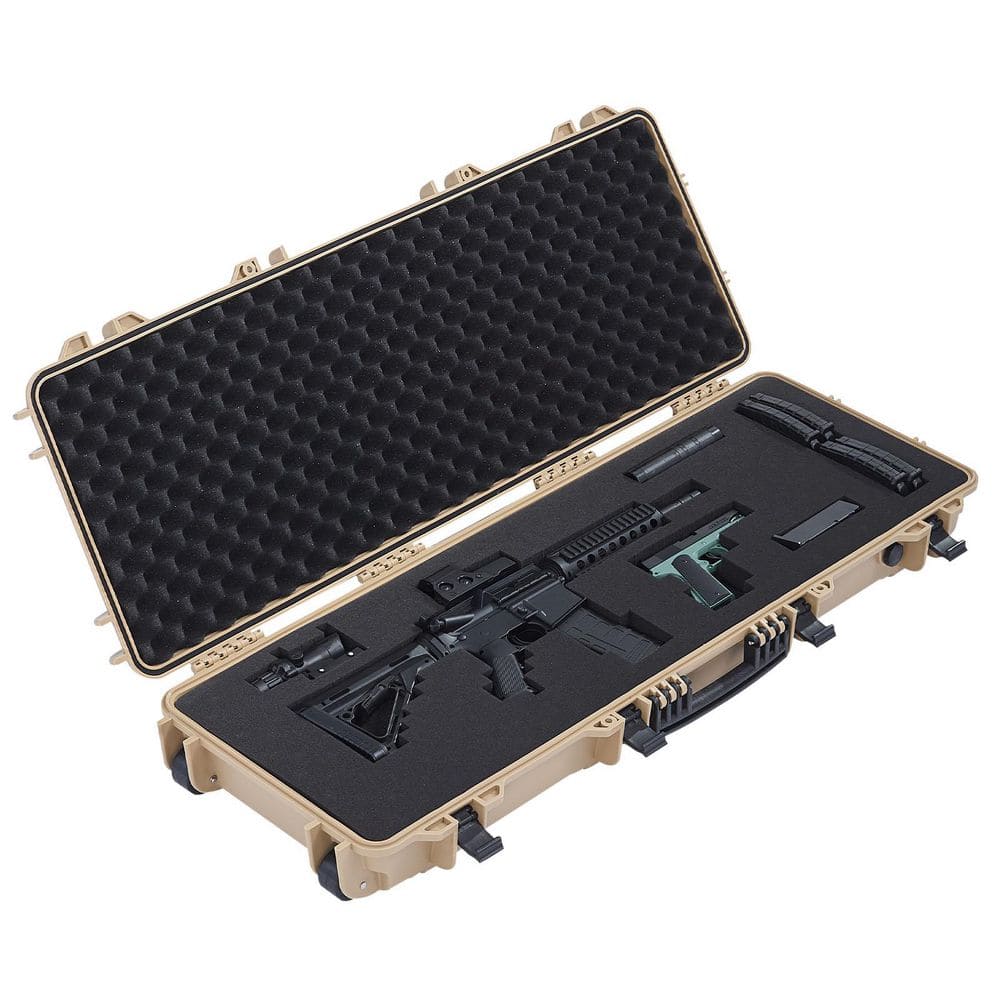 Hard Rifle Case, Khaki, IP67 Waterproof, Lockable Rifle Case with Pre-cut Foams, 42 in. Movable Gun Storage with Wheels price history on PriceWatchPro