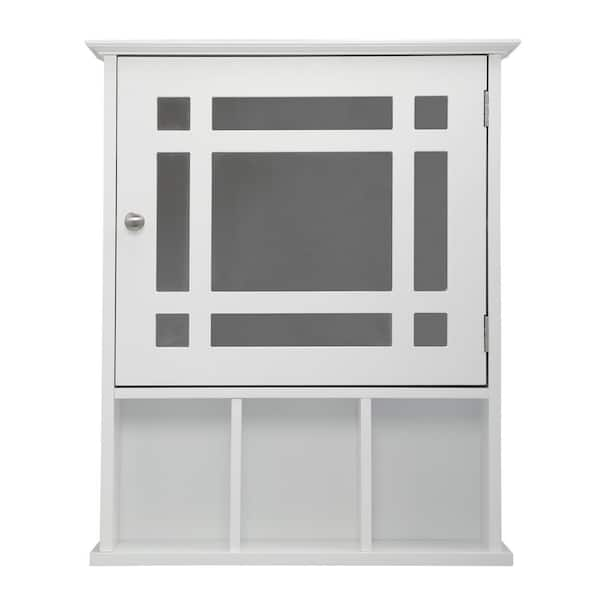 24.75 in. W x 30.25 in. H Rectangular Medicine Cabinet with Mirror for Bathroom, 2-Doors and 4 Adjustable Shelf in White