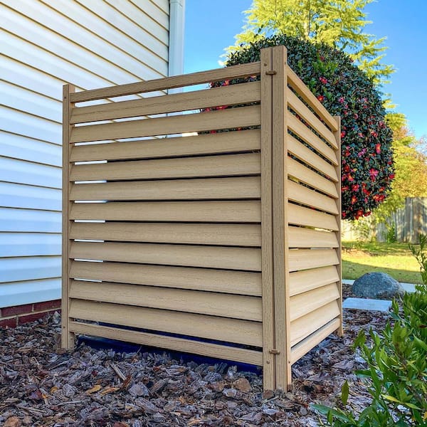 3.6 ft. x 3 ft. Waverly No Dig Vinyl Cedar WoodTek Decorative Privacy Screen Panel Kit