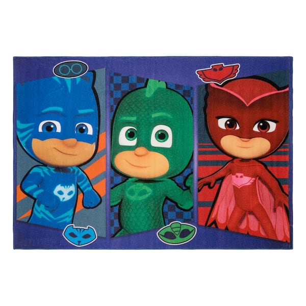 Gertmenian Sons Pj Masks Patch Multi Colored 5 Ft X 7 Ft Indoor Polyester Area Rug 47256 The Home Depot