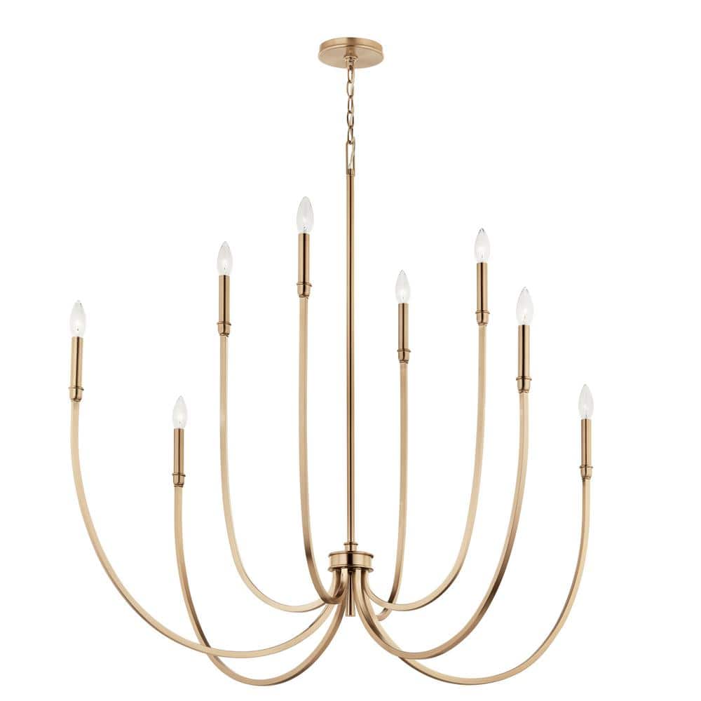 Champagne Bronze 8-Light Candle Style Chandelier