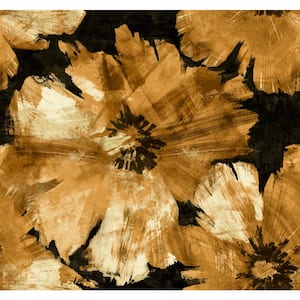 Curie Floral Metallic Gold and Ebony Paper Strippable Roll (Covers 60.75 sq. ft.)