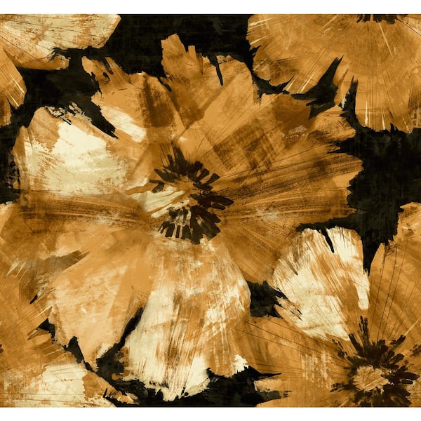 Seabrook Designs Curie Floral Metallic Gold and Ebony Paper Strippable Roll (Covers 60.75 sq. ft.)