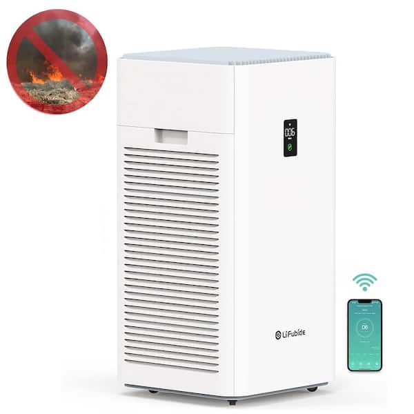 Elexnux 4555 sq. ft. True HEPA Air Purifier for Home with 3-Layer Filter, Laser Dust Sensor, 24db for Sleep Mode, Child Lock