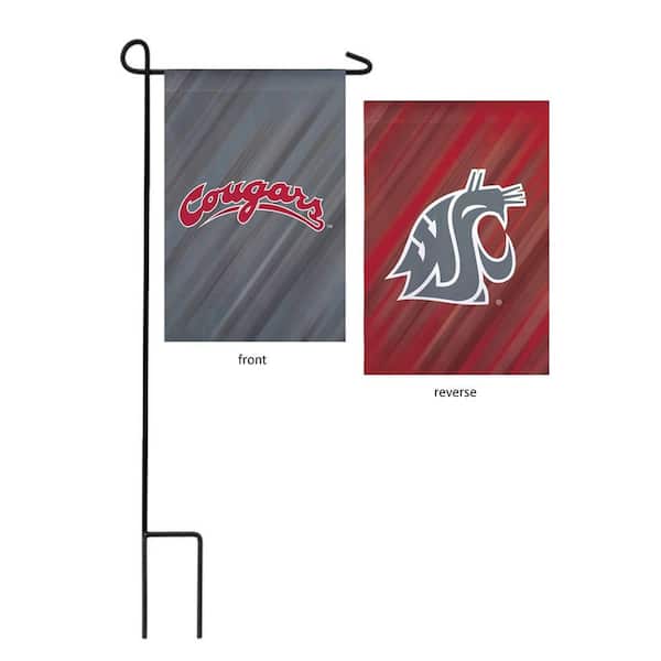 1 ft. x 1-1/2 ft. Washington State University 2-Sided Garden Flag with 3-2/3 ft. Metal Flagpole
