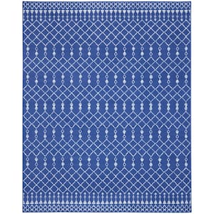 Whimsicle Navy 8 ft. x 10 ft. Tribal Moroccan Contemporary Area Rug