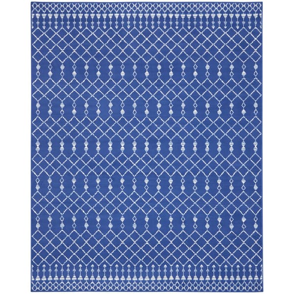 Nourison Whimsicle Navy 8 ft. x 10 ft. Tribal Moroccan Contemporary Area Rug