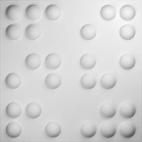 Ekena Millwork 3/4 in. x 19-5/8 in. x 19-5/8 in. PVC White Emery EnduraWall Decorative 3D Wall Panel (2.67 sq. ft.)