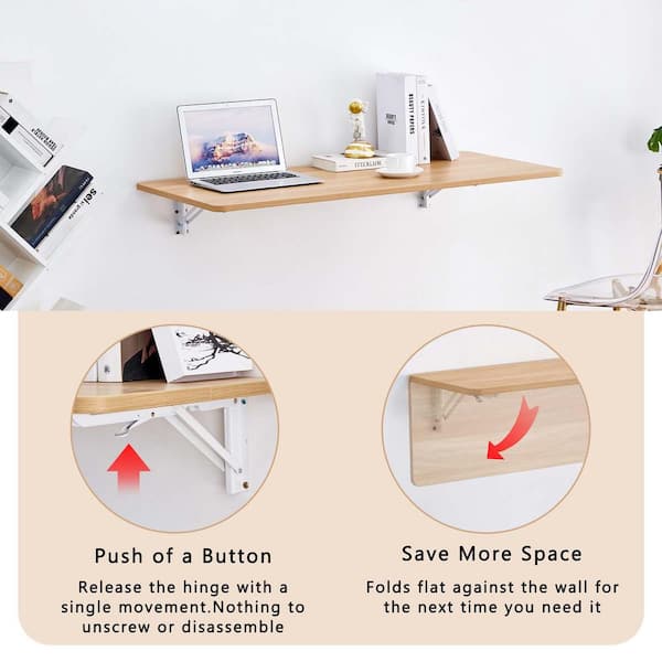 45 in. W x 22 in. Natural Decorative Wall Shelf Wall Mounted