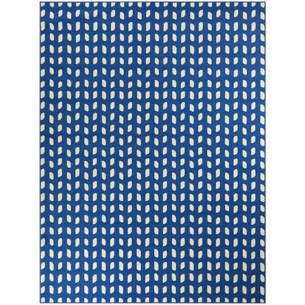 StyleWell Shad Blue 5 ft. x 7 ft. Polka Dot Area Rug