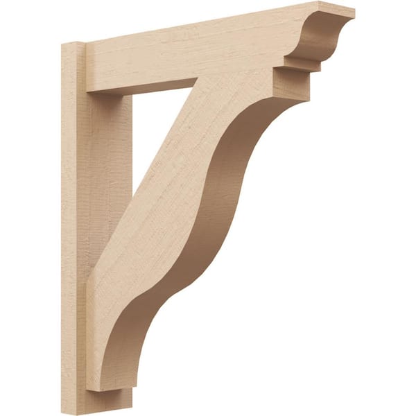 Ekena Millwork 6 in. x 30 in. x 26 in. Funston Traditional Rough Cedar Woodgrain Timberthane Polyurethane Outlooker, Primed Tan